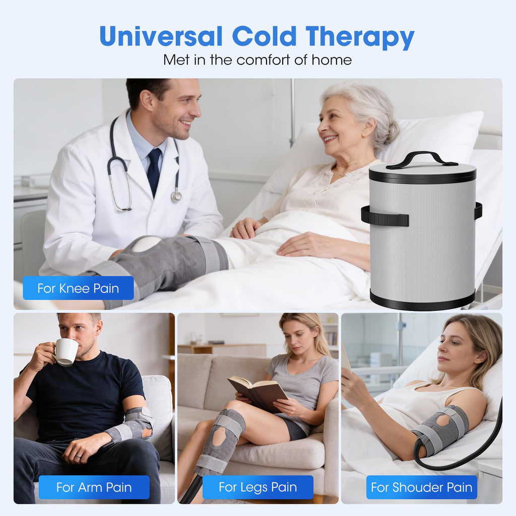 MQHOOB Ice Machine for Knee After Surgery, Programmable Timer & 4 Flow Settings,