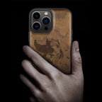 Carveit Magnetic Wood Case for iPhone 13 Pro Max [Natural Wood & Black Soft TPU]