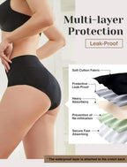 3 Pack Medium Washable Leakproof Period Underwear - Reusable Incontinence