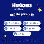 33 Count Huggies Overnites Size 3 Overnight Diapers (16-28 lbs),  Packaging May