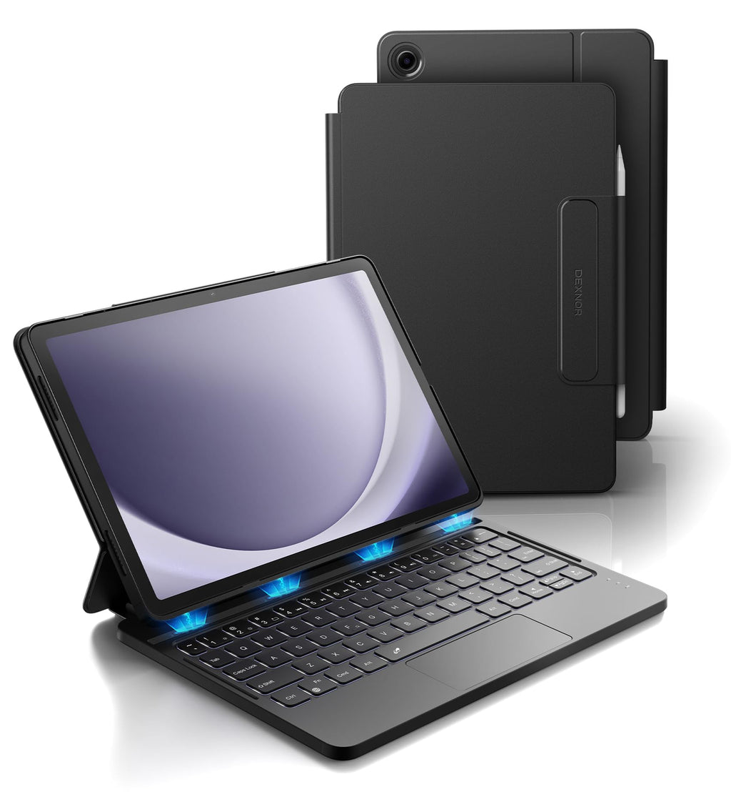 Dexnor for Samsung Galaxy Tab A9+ Plus Case with Keyboard, Ultra-Light Magnetic