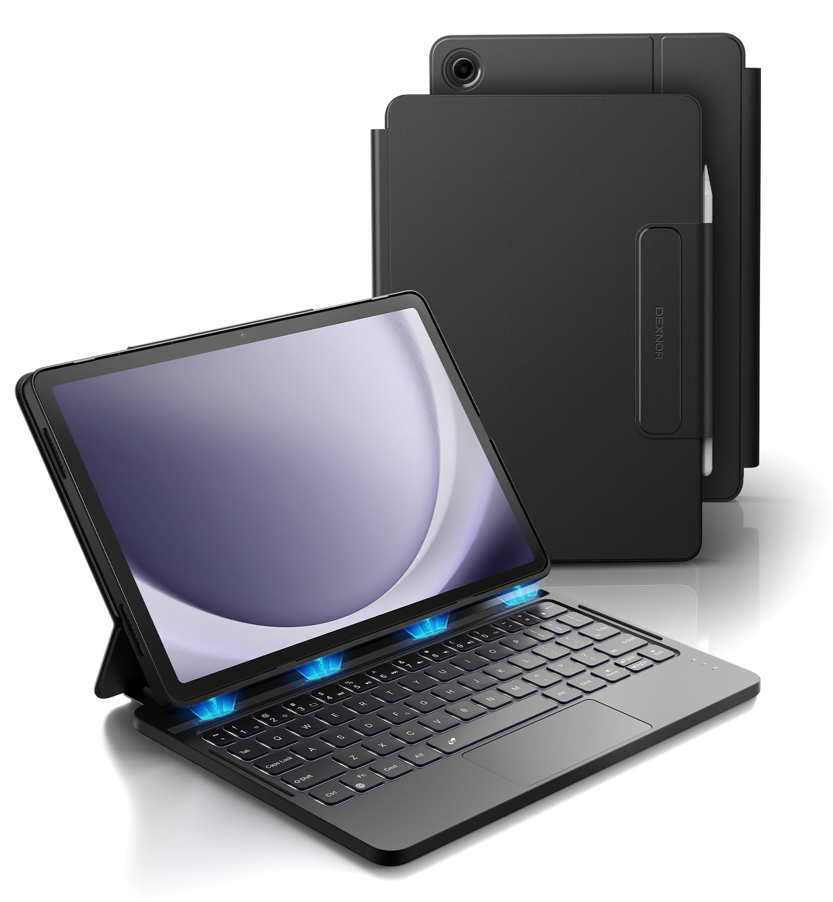 Dexnor for Samsung Galaxy Tab A9+ Plus Case with Keyboard, Ultra-Light Magnetic