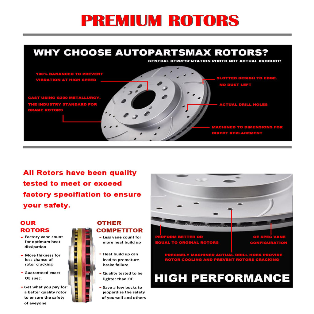 Acinoparts Rear Brake Kit Replacement for Honda Odyssey 2005 2006 2007 2008 2009