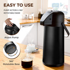 Coffee Carafe for Keeping Hot - Gezoss 102OZ / 3L Airpot Coffee Dispenser with
