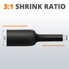 Wirefy | Heat Shrink Tubing - 1/2" inch - 3:1 Ratio - Adhesive Dual Wall