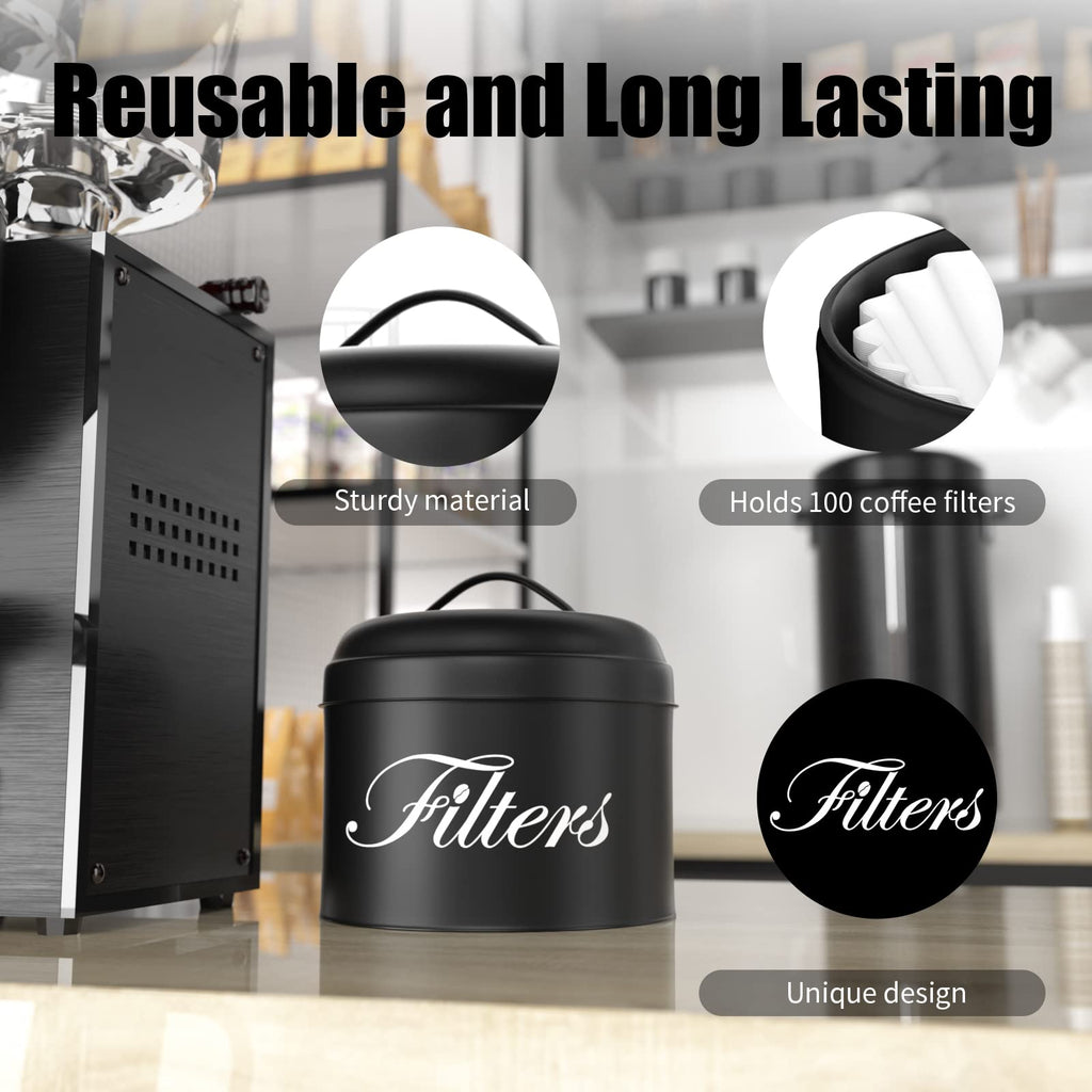 APOIMNA Coffee Filter Holder with Lid, Basket Storage Container for Counter,