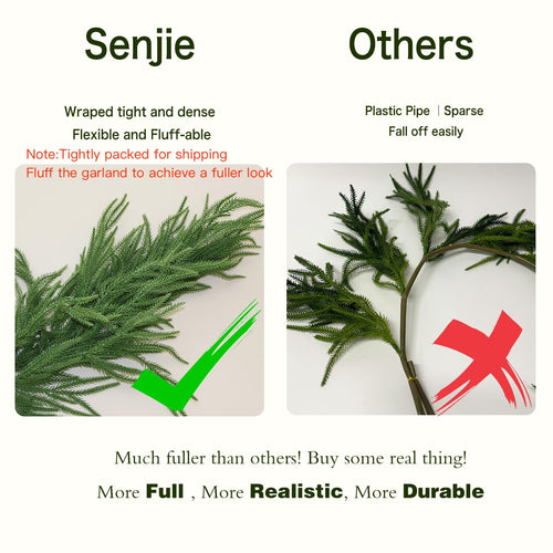 9FT Artificial Christmas Garland Real Touch Pine Greenery Indoor Outdoor Decor