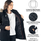 Alpine Swiss Duffy Womens Wool Blend Toggle Coat Removable Faux Fur Hood Classic