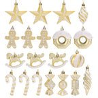 LANGXUN 20pcs Christmas Ornaments Set 2025 Tree Hanging Decor Candy Gingerbread