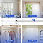 Bonpally Shower Curtain Rod, Adjustable 32-75 Inches Spring Tension Rod, Non-Slip No Drilling Stainless Steel Shower Rods for Bathroom Window Room Divider, Never Rust, Chrome