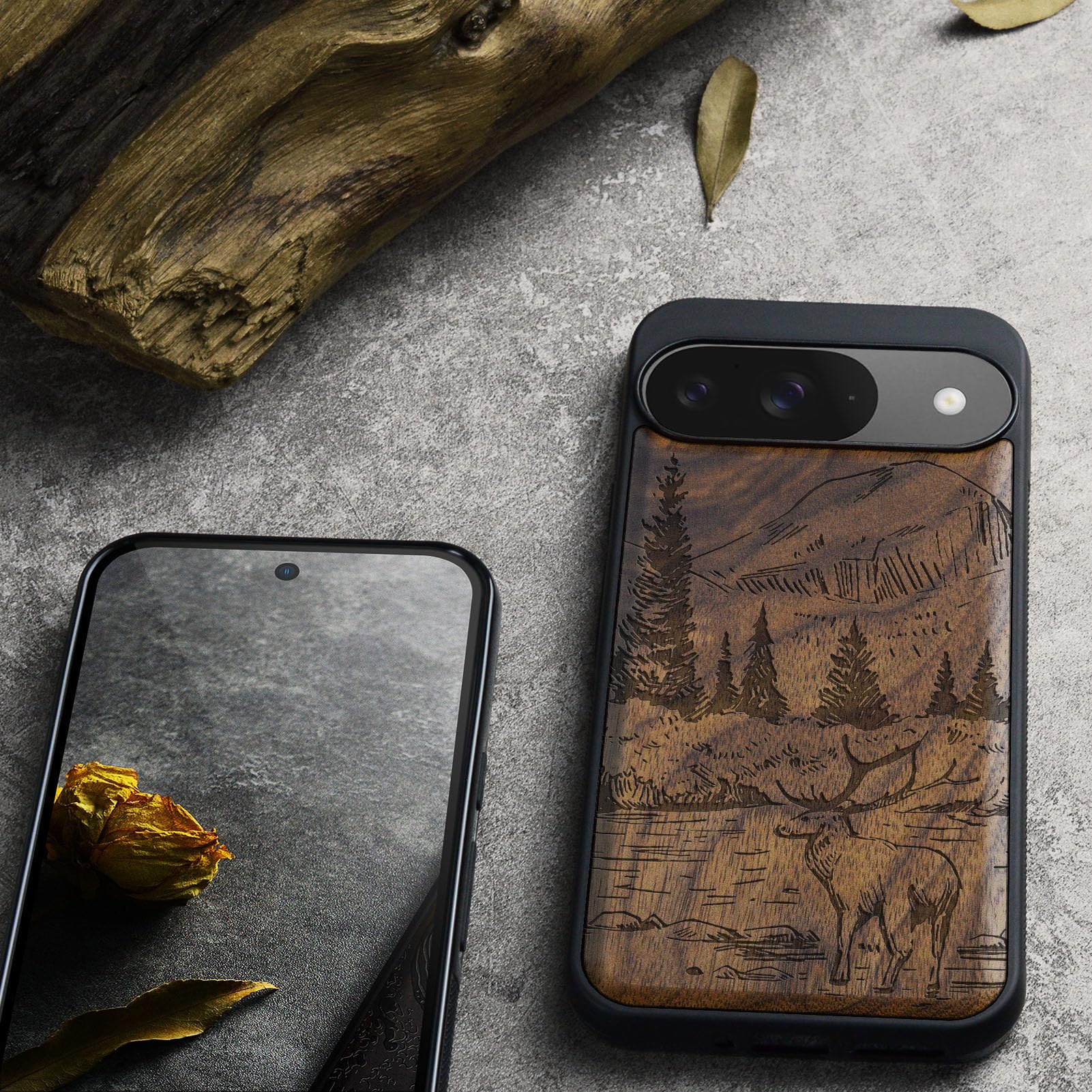 Carveit Magnetic Wooden Case for Google Pixel 9 Case, Wood Artisan Engraved &