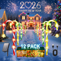 2025 Upgraded Christmas Decorations Outdoor Solar Candy Cane Lights, 10 Modes Waterproof Solar Christmas Pathway Lights with USB Charge, 28 FT 72 LEDs Outdoor Xmas Decor for Yard Lawn Porch Holiday