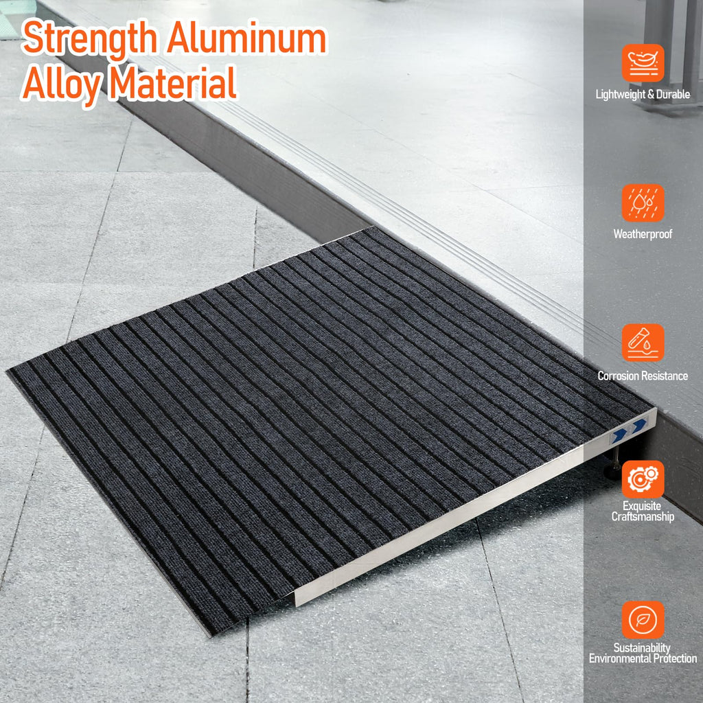 UOKRR Threshold Ramp for Wheelchairs 3.2-7.1" Rise and 36"×36" Platform