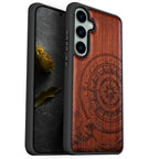 Carveit Wood Case for Galaxy S23 FE - Natural Wood & Black Soft TPU - Shockproof