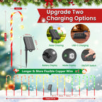 2025 Upgraded Christmas Decorations Outdoor Solar Candy Cane Lights, 10 Modes Waterproof Solar Christmas Pathway Lights with USB Charge, 28 FT 72 LEDs Outdoor Xmas Decor for Yard Lawn Porch Holiday