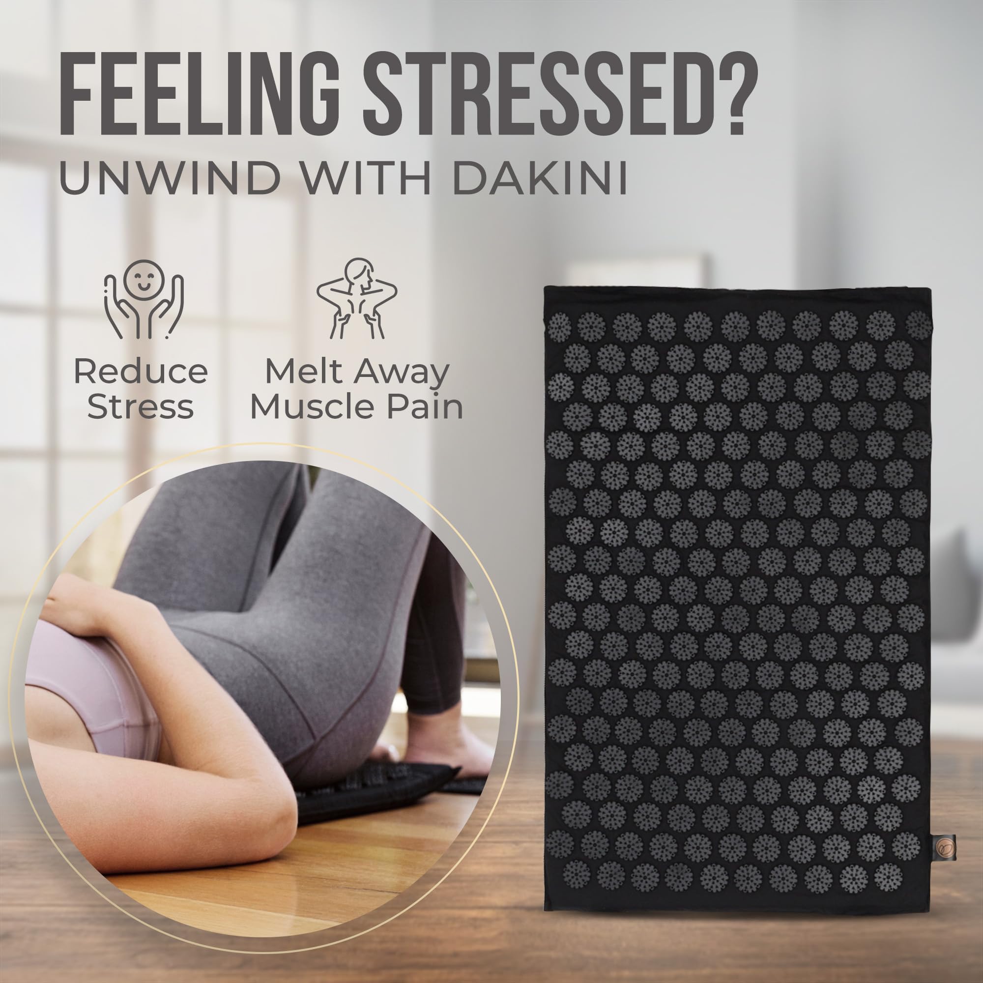 Dakini Acupressure Mat and Pillow Set with Mini Pad - Acupuncture Mat Full Body