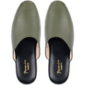 PAMIR Women's Genuine Full-Grain Leather Scuff Slippers, Avocado, US 7 M