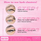 FANXITON DIY Individual Eyelash Extension Kit, Thick Volume Lash Clusters