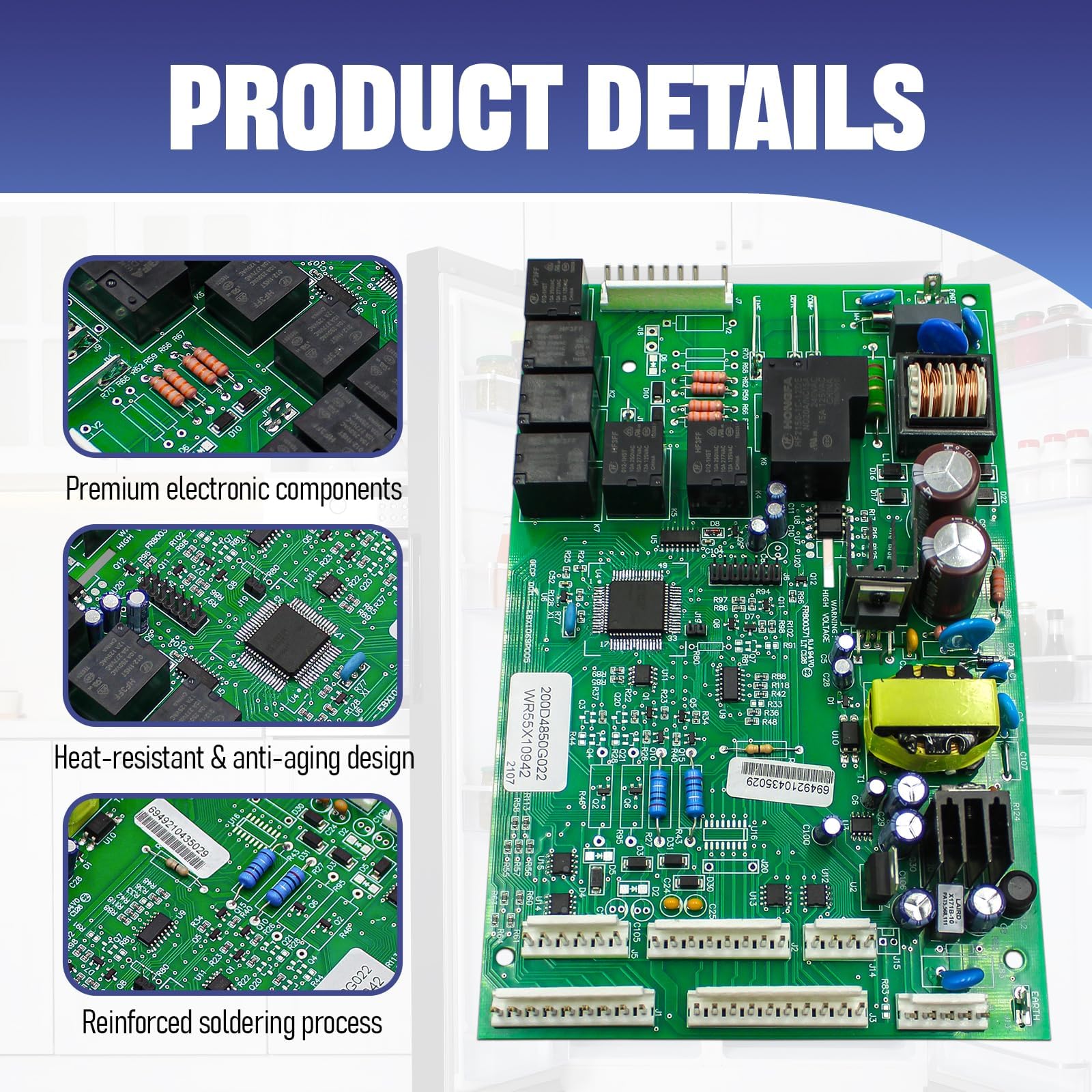 HPUY WR55X10942C WR55X10942 Replacement Control Board for GE Refrigerator