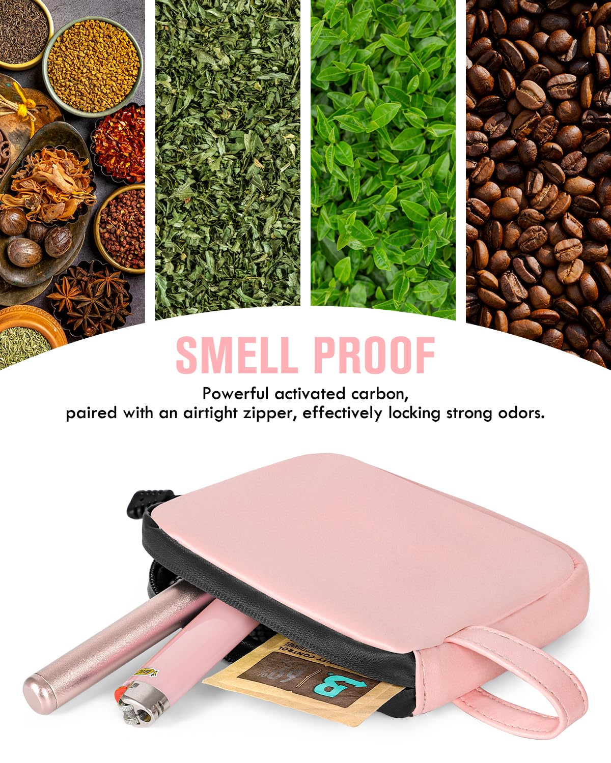SafeDelux Smell Proof Bag, 6.7"x4.7" Smell Proof Container with Activated Carbon