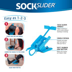 Sock Slider Sock Aid Kit & Shoe Horn Easy On Off Dressing Aid Blue Travel