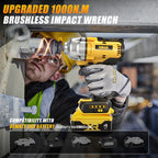 Cordless Impact Wrench 1/2 inch for Dewalt 20V Battery, 1000N.m Impact Driver
