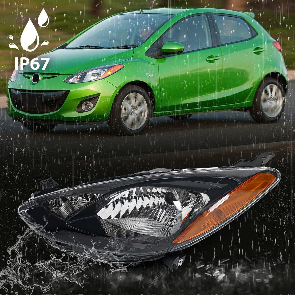 Huray Halogen Headlight Assembly for Mazda 2 2011 2012 2013 2014 LH Projector