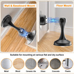 Crosize Magnetic Door Stoppers 2 Pack, Stainless Steel Door Stops, Wall-Mounted