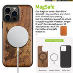 Carveit Magnetic Wood Case for iPhone 13 Pro Max [Natural Wood & Black Soft TPU]