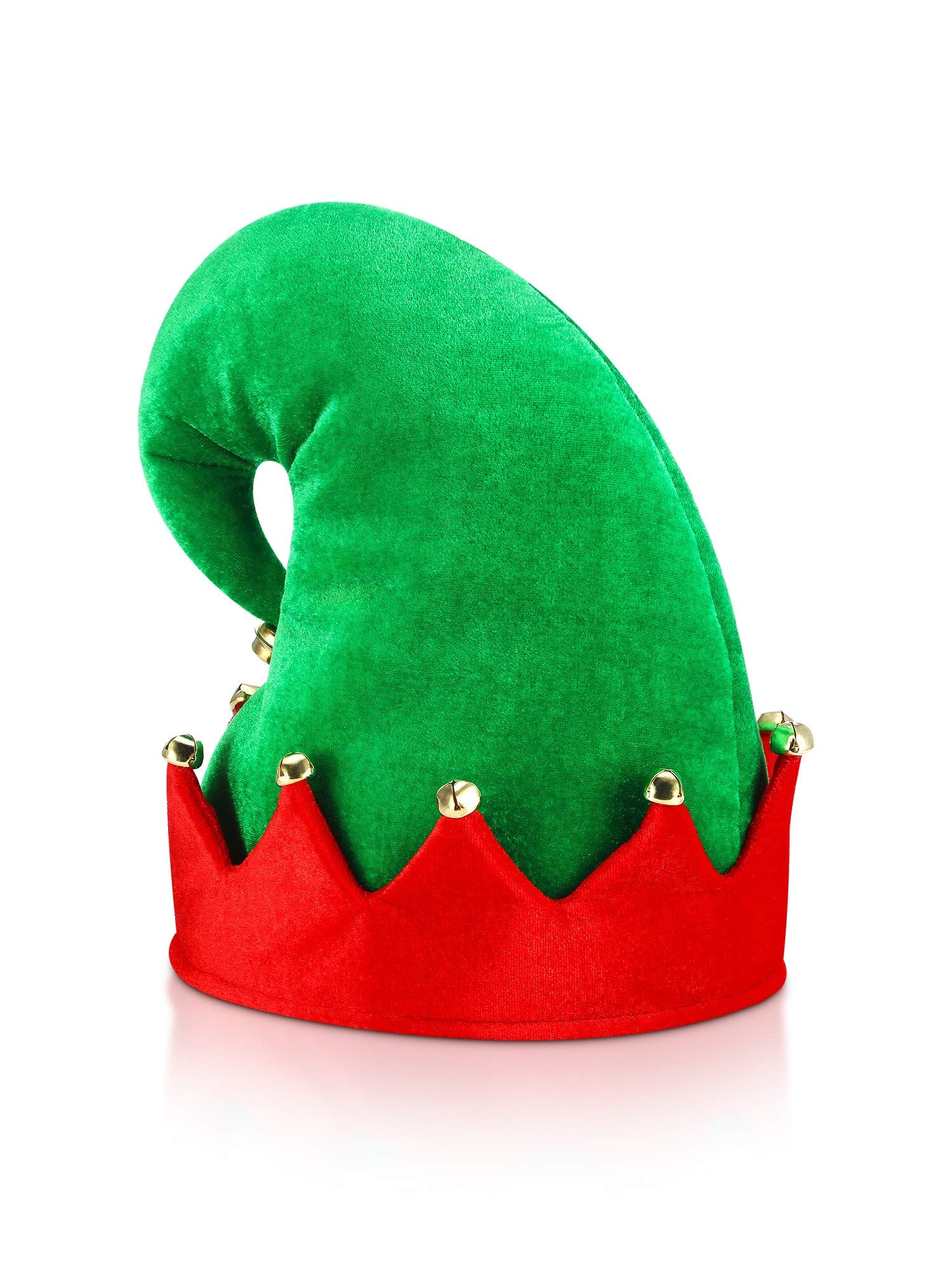 SATINIOR Christmas Santa Elf Shoes and Hat Christmas Red and Green Costume