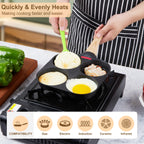 MyLifeUNIT 4 Cup Egg Frying Pan Nonstick Breakfast Skillet Induction Ready