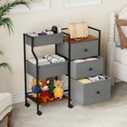 Modanais Baby Diaper Caddy Organizer Cart - 3 Tier Rolling Cart with Dividers