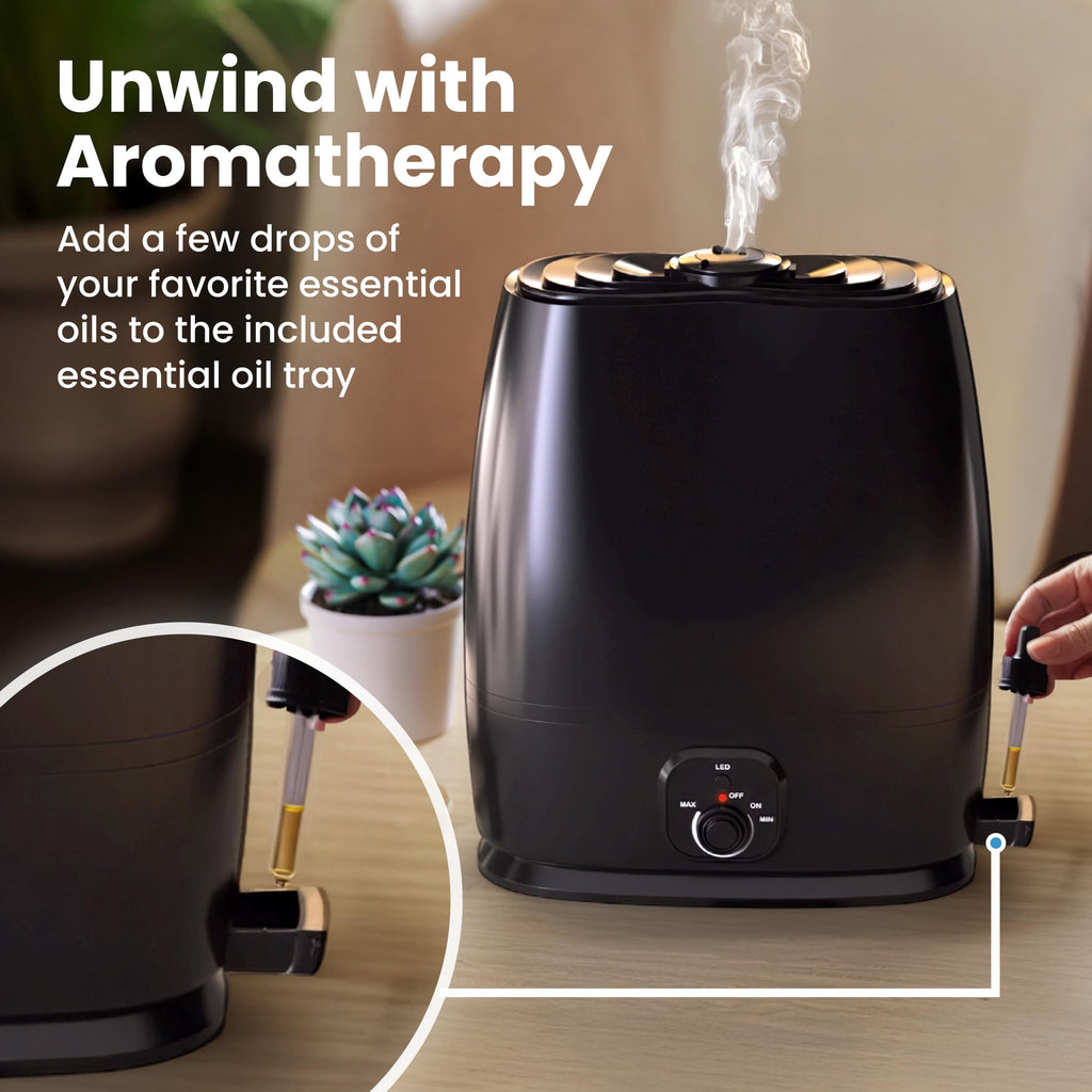 Everlasting Comfort 6L Humidifier Quiet 50HR No Filter Cool Mist Black