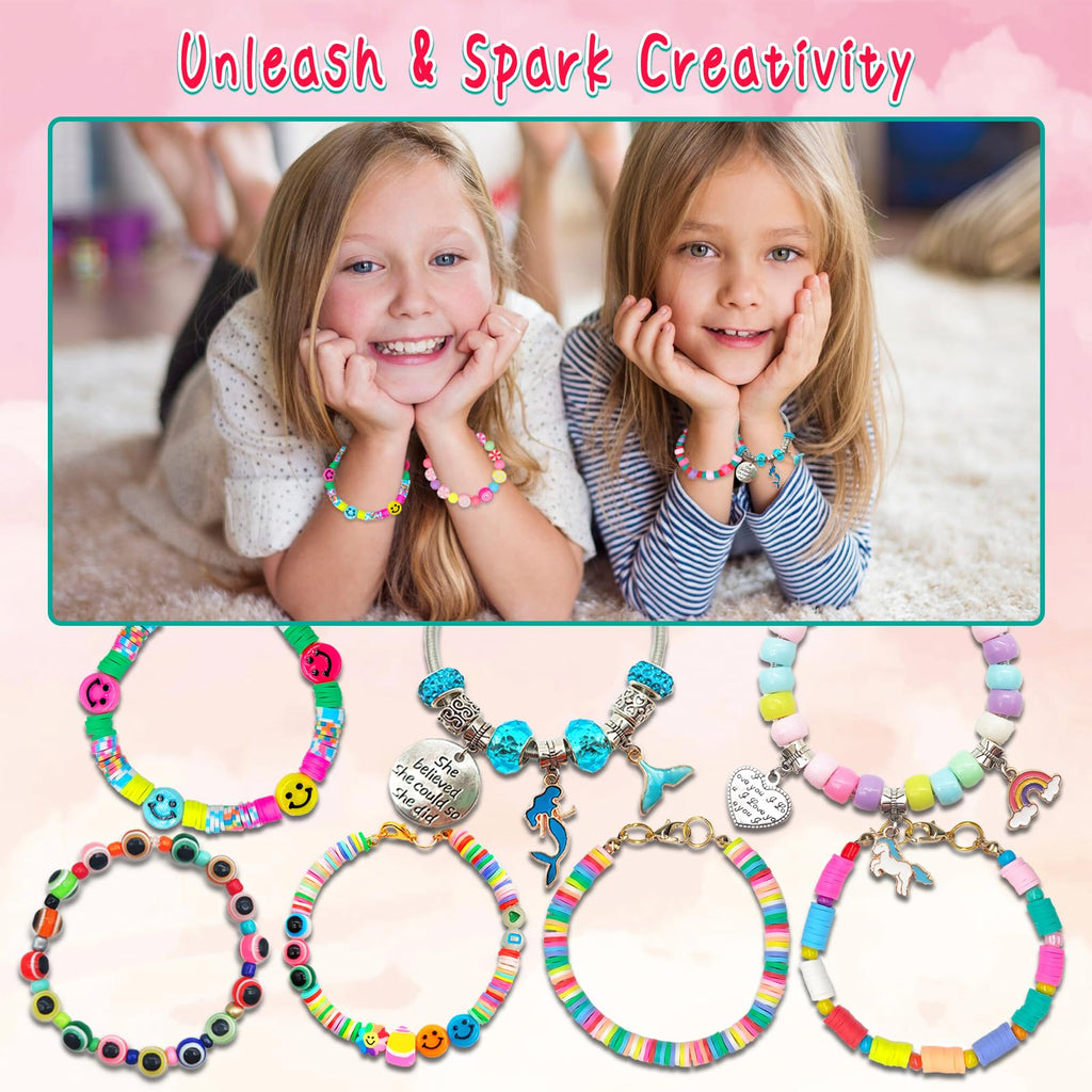 Leitait Girls Bracelet Making Kit 3400pcs Charm Jewelry DIY Craft Gift Ages 5-12