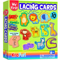 KRAFUN Safari Animal Preschool Arts & Crafts Lacing Kit, 10 Easy Lacing Cards