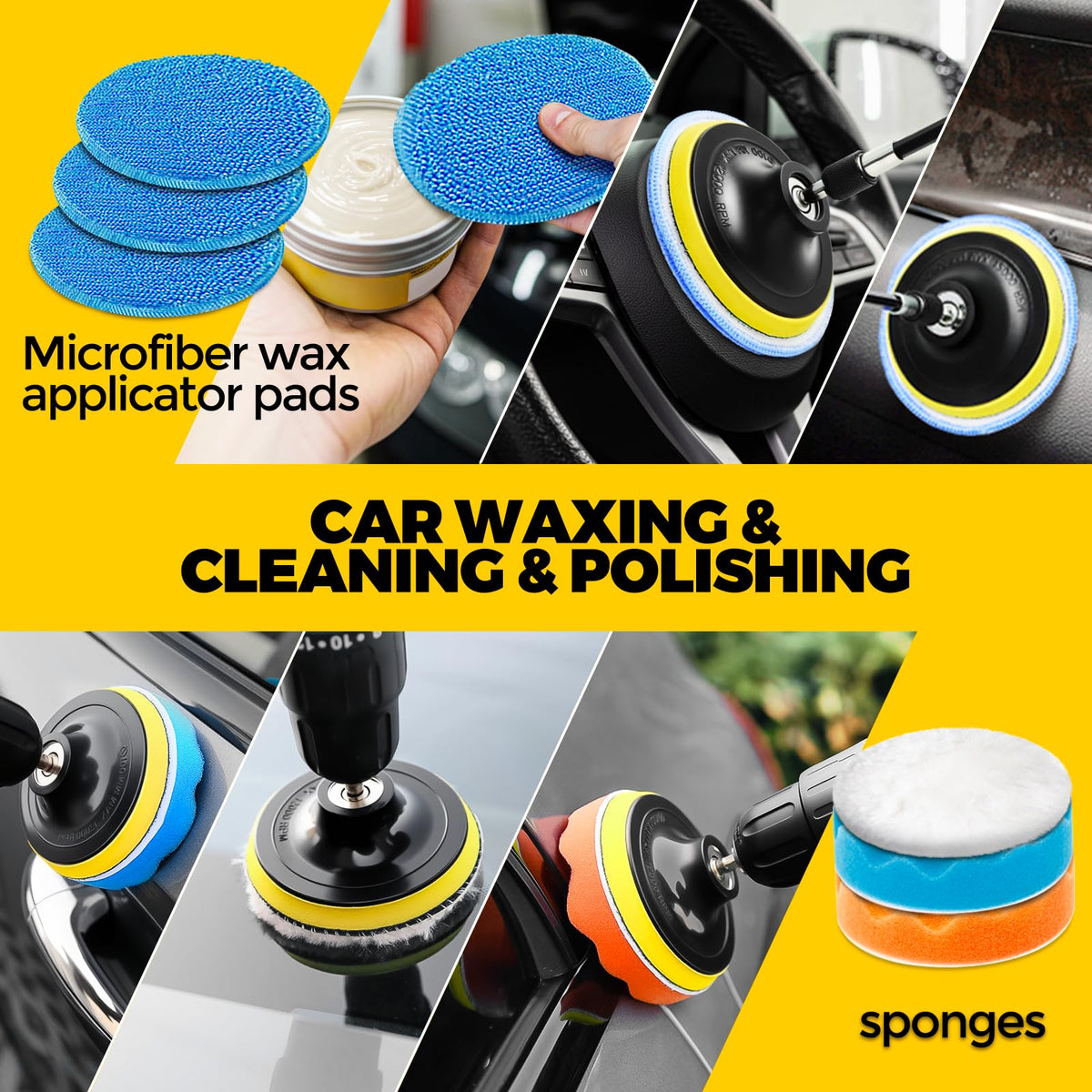Holikme 22Pack Drill Brush Attachments Set,Scrub Pads & Sponge, Buffing