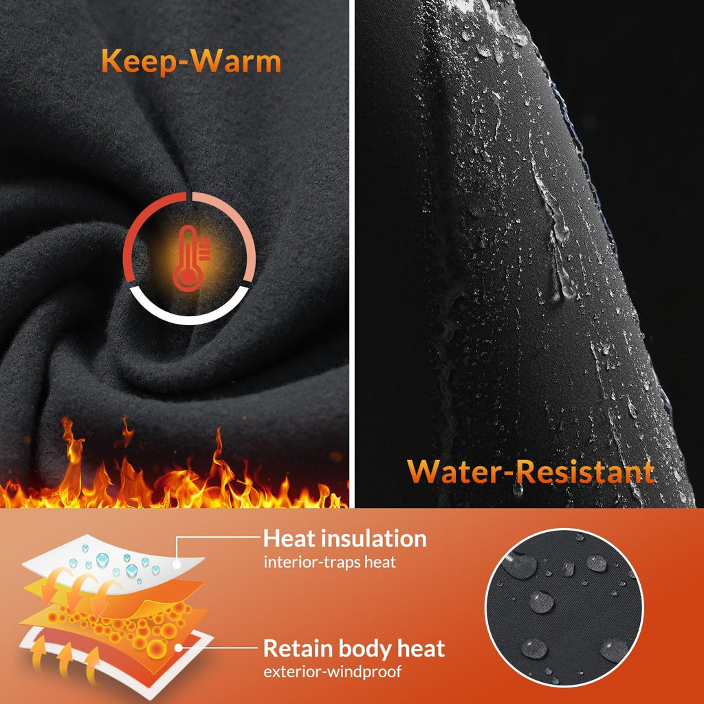 BALEAF Womens Fleece Lined Leggings Thermal Water Resistant Winter Pants Black M
