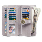 SENDEFN Wallets for Women Leather Credit Card Holder with RFID Blocking Large