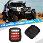 X AUTOHAUX 1 Pair LED Bar Tail Lights Square Brake Taillights Stop Turn Signal