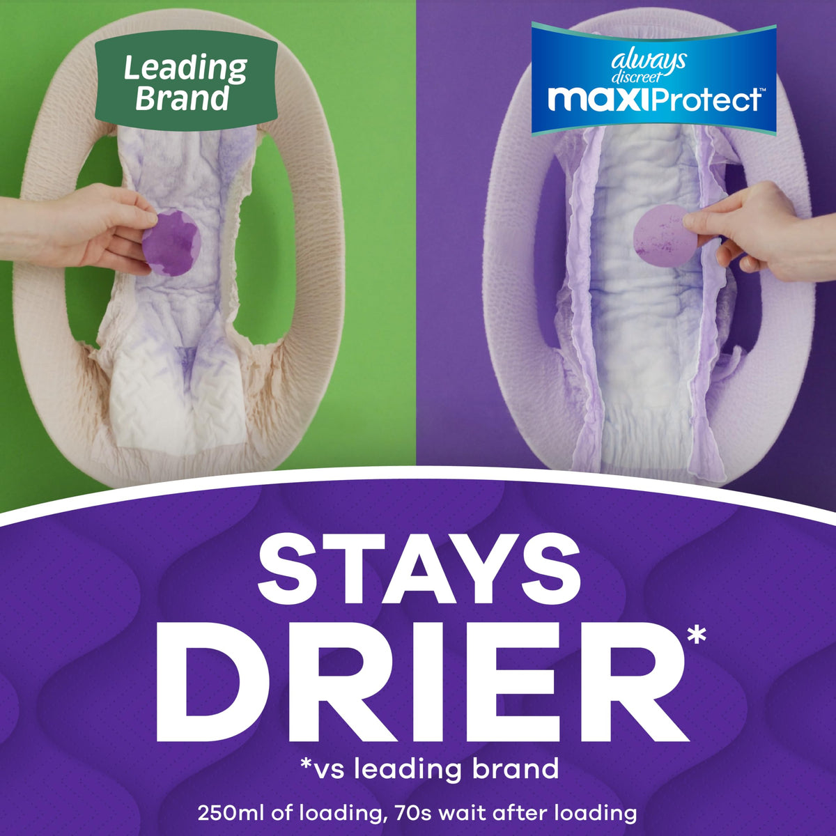 26Ct Always Discreet MaxiProtect Adult Diapers Women S/M Maximum Absorbency