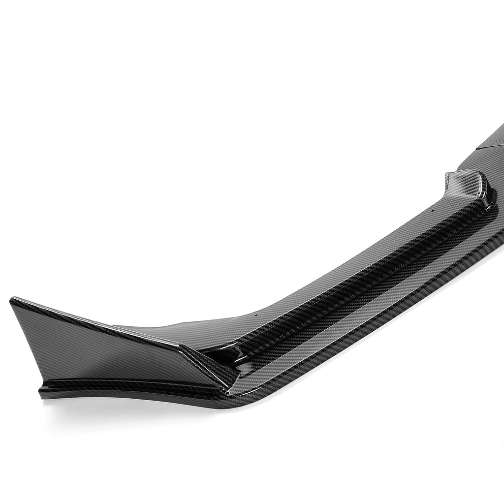 ECOTRIC Front Bumper Lip Spoiler Compatible with 2014-2017 Infiniti Q50 Sport 3Pcs Lower Splitter Air Dam Diffuser Air Chin Body Kit Carbon Fiber Color Printing