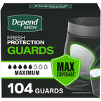 104 Count Depend Guards Incontinence Pads for Men Maximum Absorbency