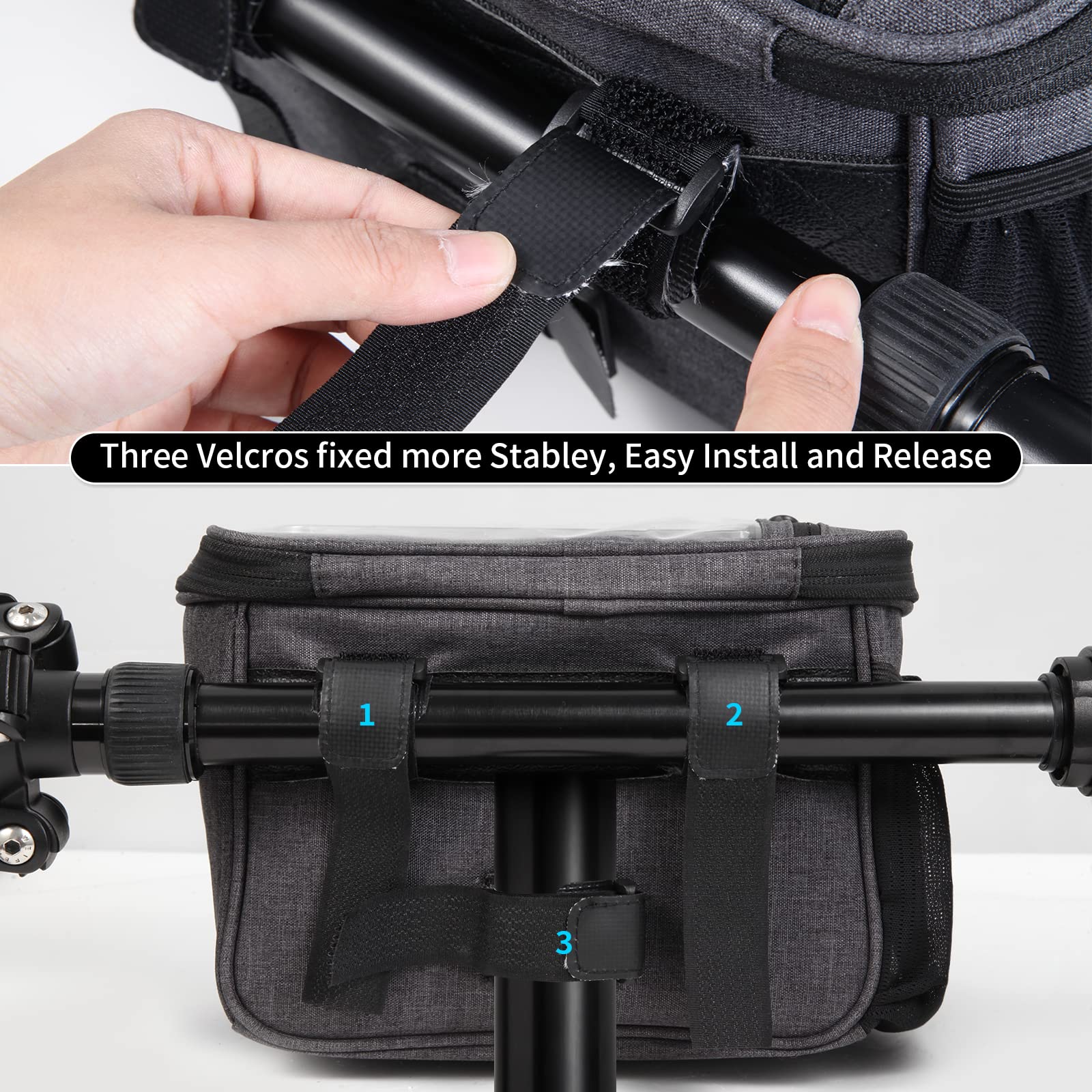 JXLHZLF Bike Handlebar Bag Large Front Storage Pouch 6.5 Inch Transparent