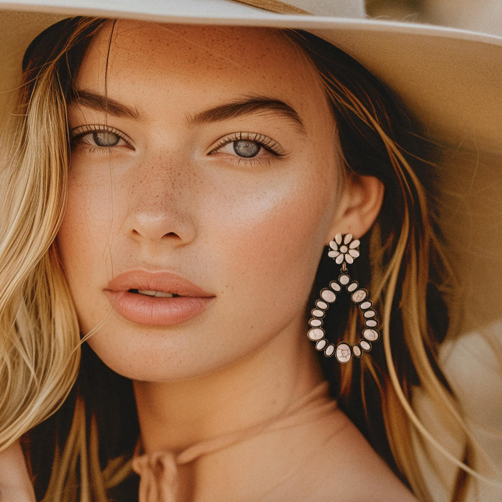 Rustic Couture's Western Turquoise Earrings Jewelry for Women Cowgirl Drop