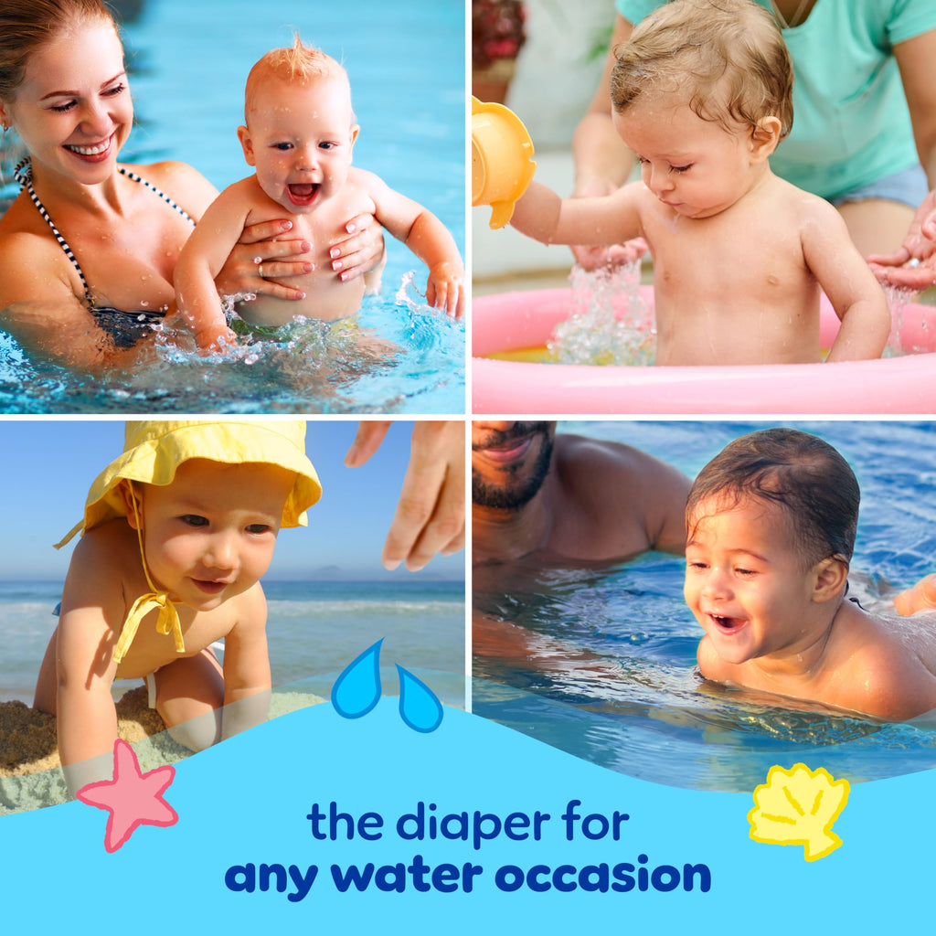 36 Count Pampers Swim Diapers - Splashers - Size 4, Gap-Free Disposable Baby