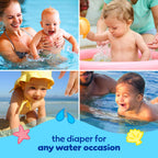 36 Count Pampers Swim Diapers - Splashers - Size 4, Gap-Free Disposable Baby