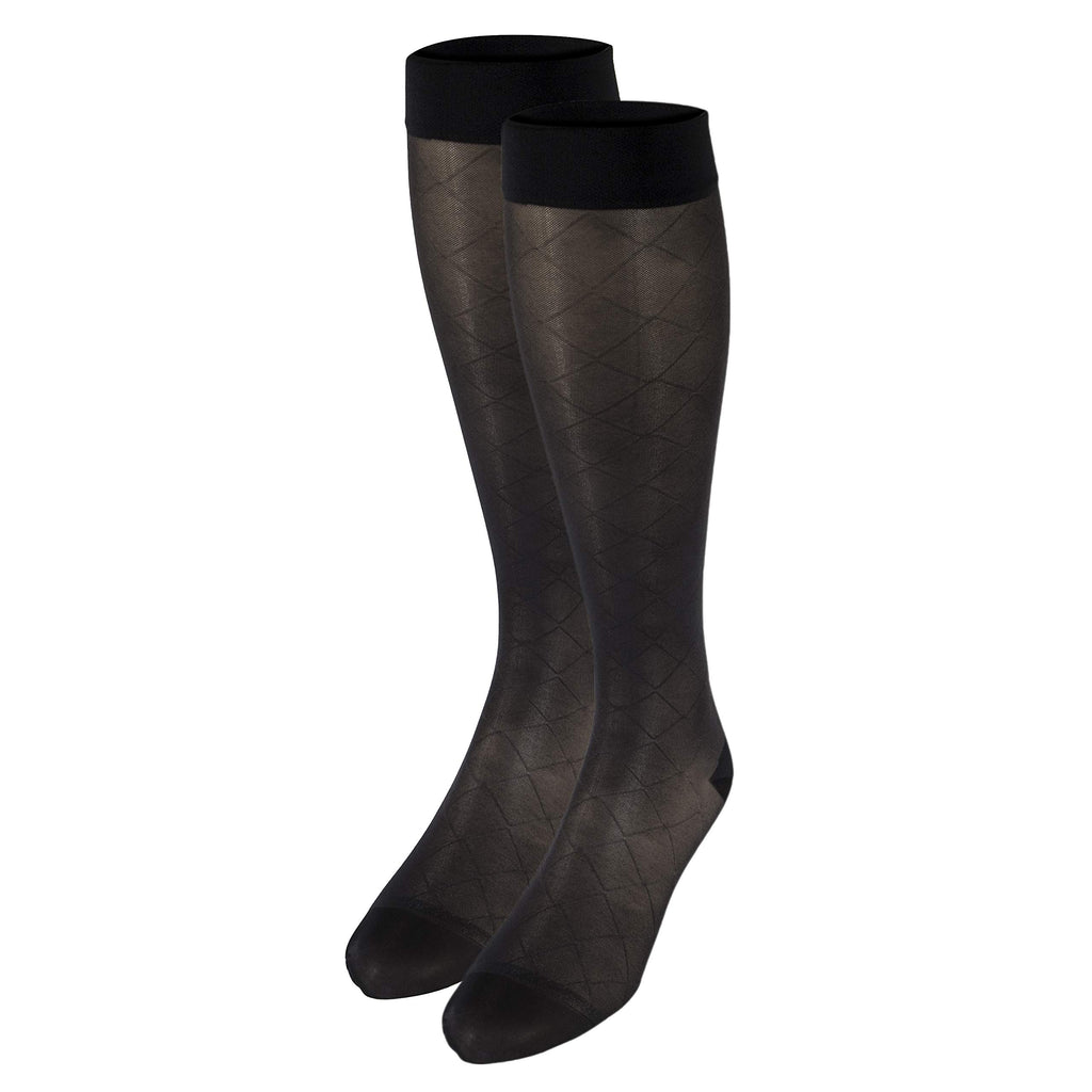 NuVein Sheer Compression Stockings, 15-20 mmHg Support, Women's Diamond Pattern