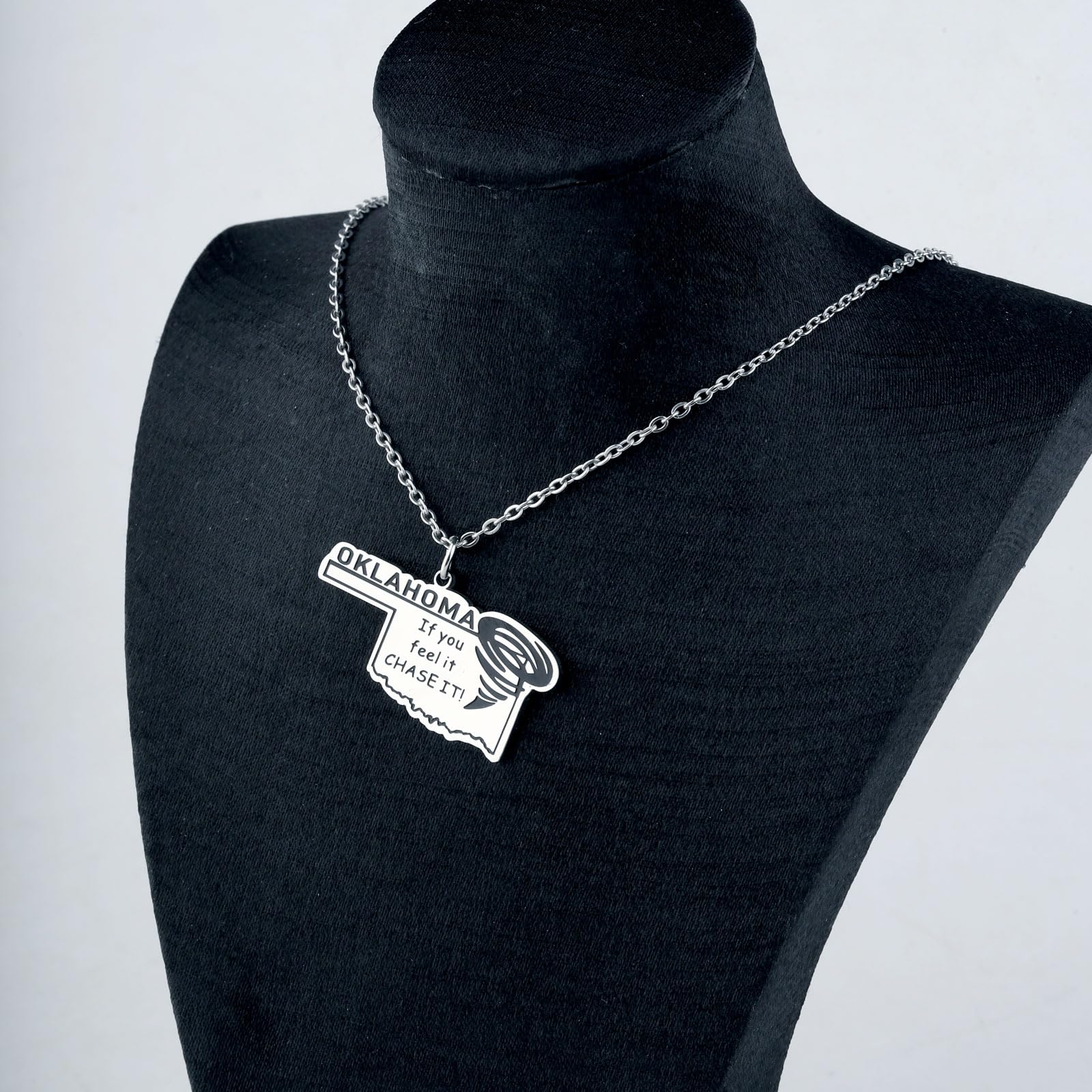 MAOFAED Funny Storm Chaser Gift Oklahoma Necklace If You Feel It Chase It Movie
