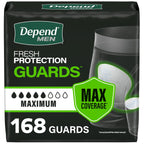 168 Count Depend Guards Incontinence Pads for Men Maximum Absorbency