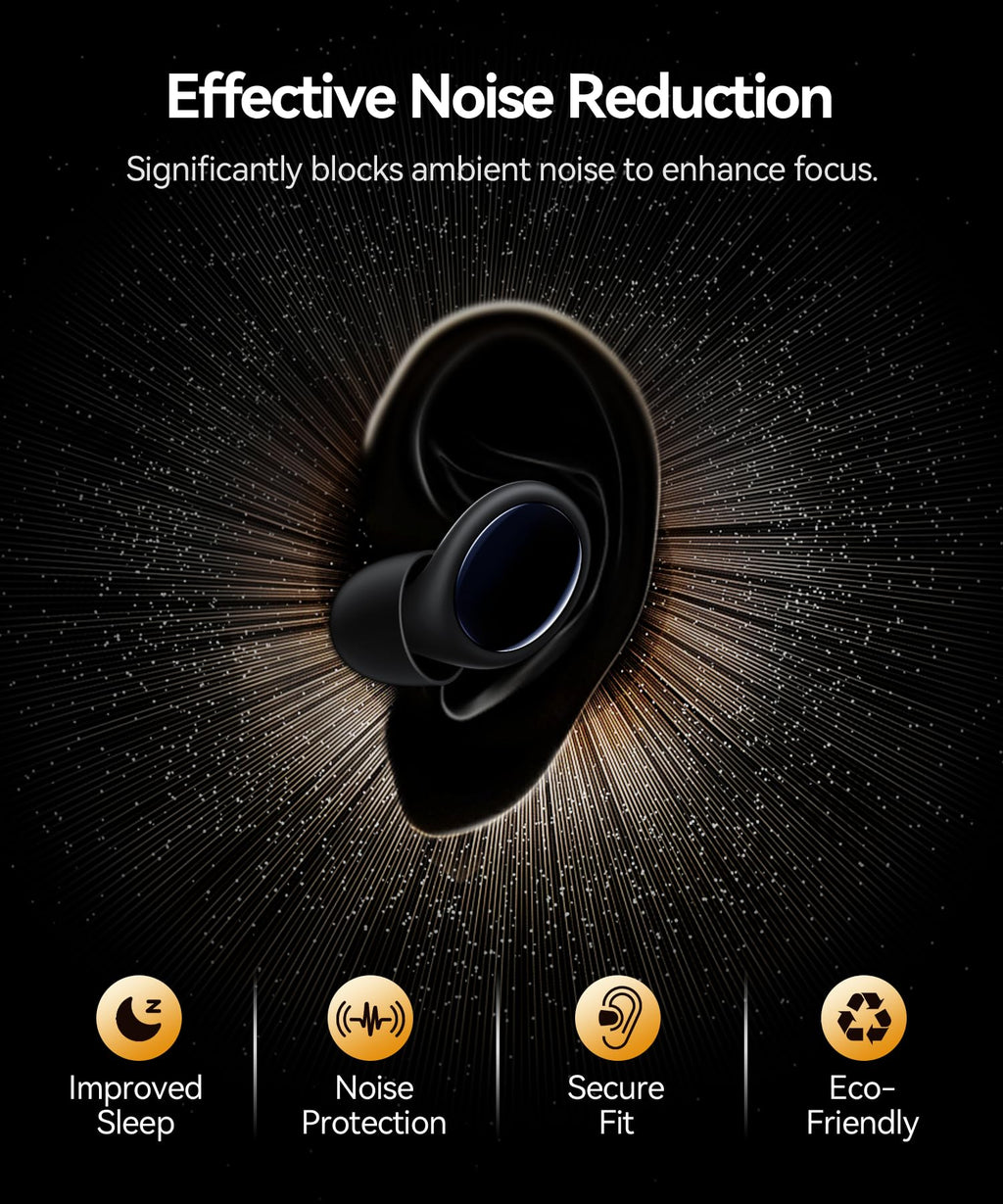 45dB Noise Cancelling Ear Plugs for Sleep Reusable Silicone Earplugs Concert